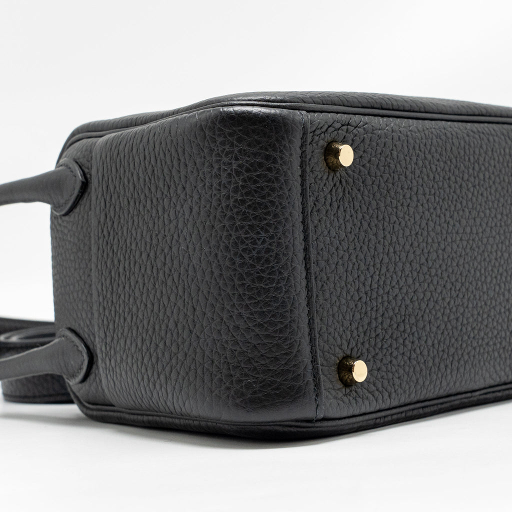 Hermes Mini Lindy Clemence Black GHW