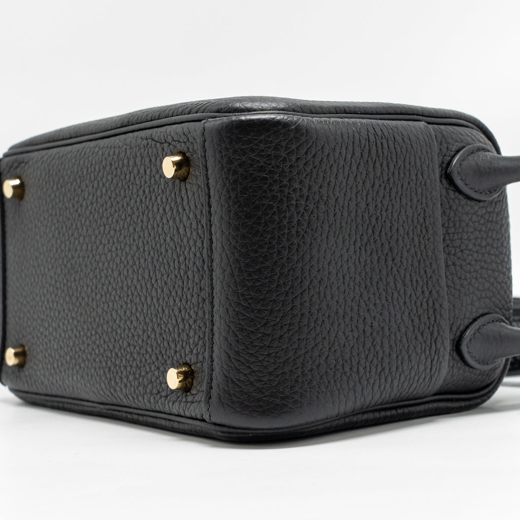 Hermes Mini Lindy Clemence Black GHW