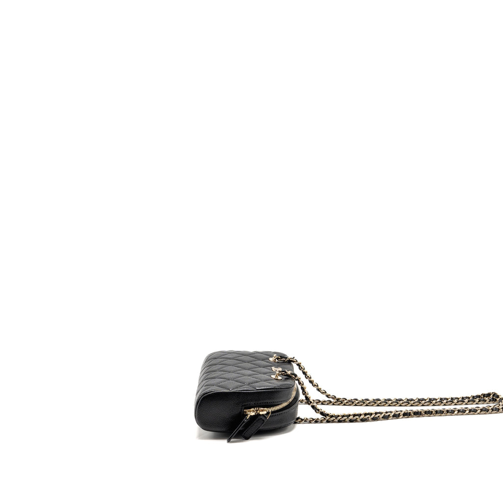Chanel Clutch with Chain Caviar Black LGHW (Microchip)