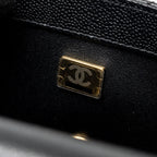 CHANEL 24P COCO LOVE MINI FLAP BAG ADJUSTABLE CHAIN CAVIAR BLACK GHW(MICROCHIP)
