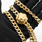 CHANEL CAMELLIA ADJUSTABLE CHAIN MINI SQUARE FLAP BAG LAMBSKIN BLACK GHW (MICROCHIP)
