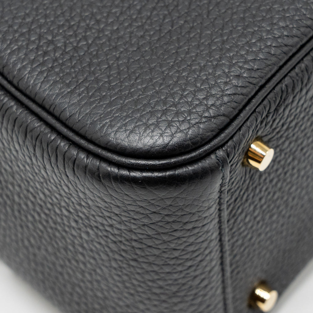 Hermes Mini Lindy Clemence Black GHW
