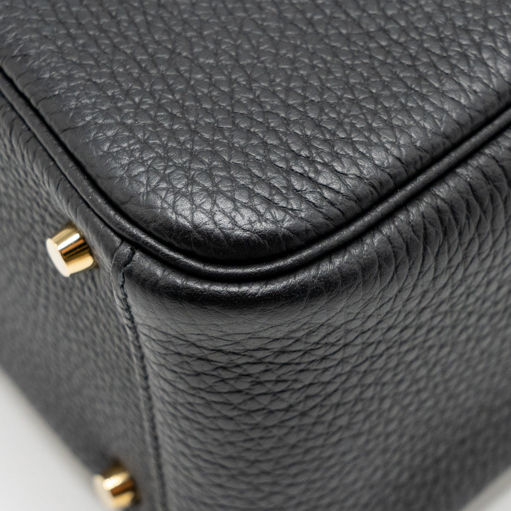 Hermes Mini Lindy Clemence Black GHW