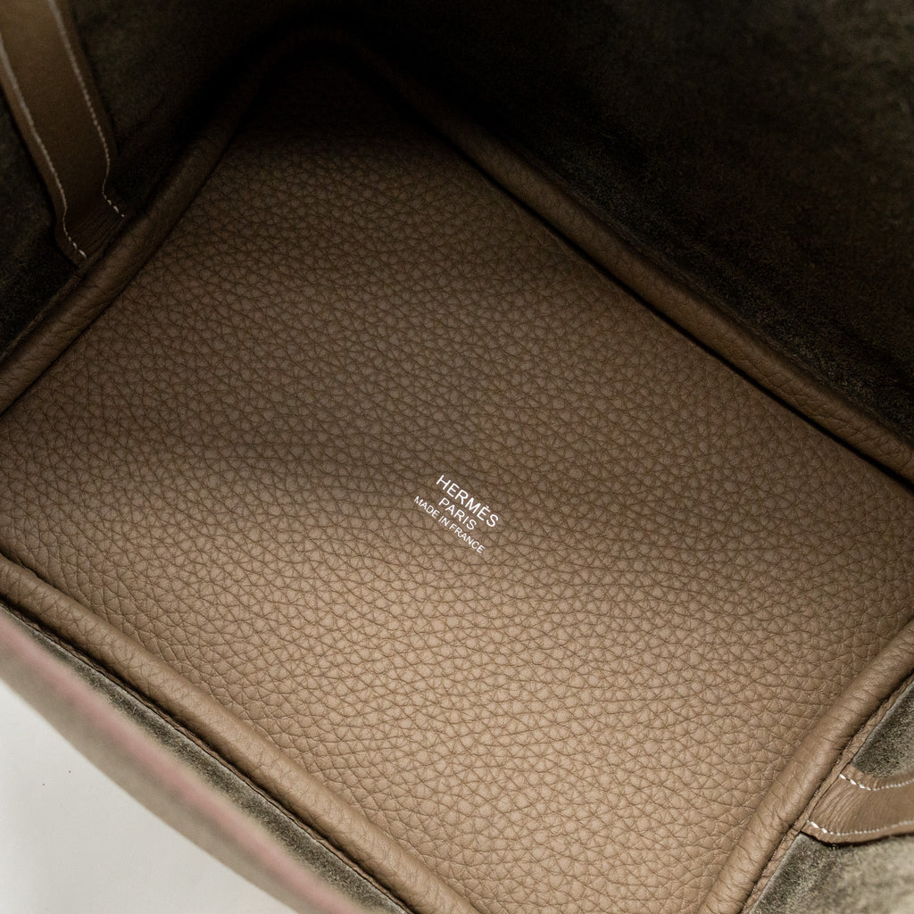 Hermes Picotin 18 Lock Bag Clemence Etoupe SHW