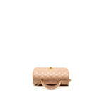 Chanel Top Handle Mini Rectangular Flap Bag Lambskin Beige GHW (Microchip)