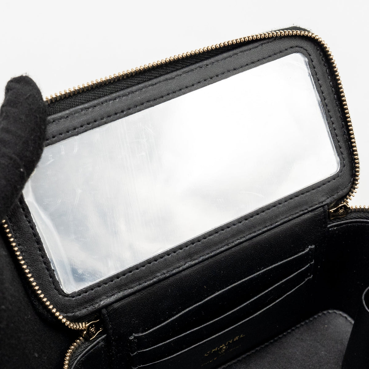 CHANEL COCO LOVE LONG VANITY WITH ADJUSTABLE CHAIN CAVIAR BLACK GHW (MICROCHIP)