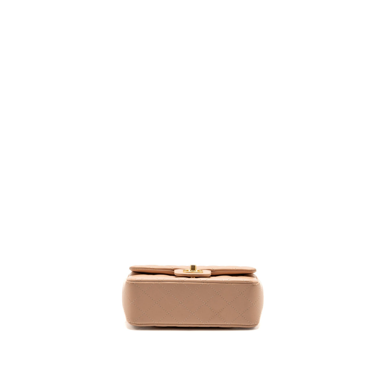 Chanel Top Handle Mini Rectangular Flap Bag Lambskin Beige GHW (Microchip)