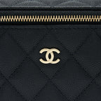 CHANEL LONG VANITY CASE CAVIAR BLACK LGHW