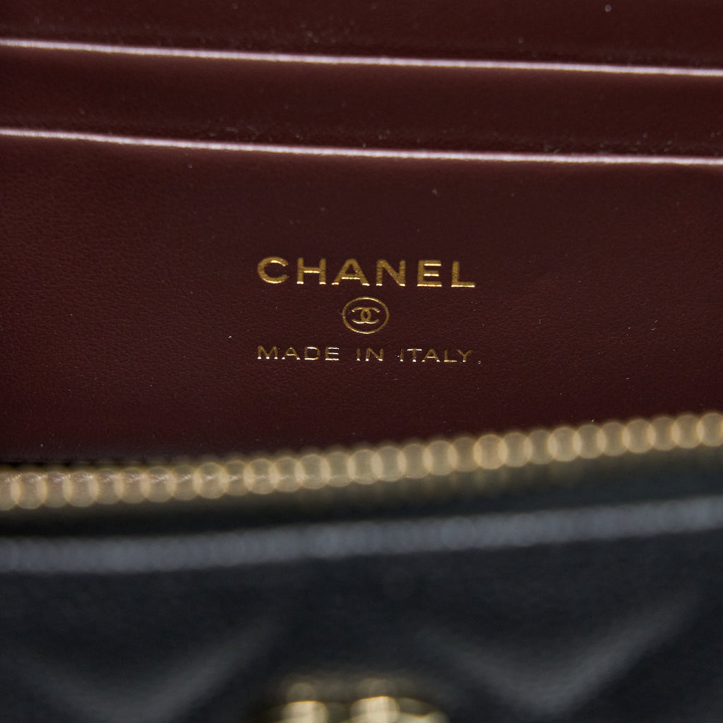 CHANEL LONG VANITY CASE CAVIAR BLACK LGHW