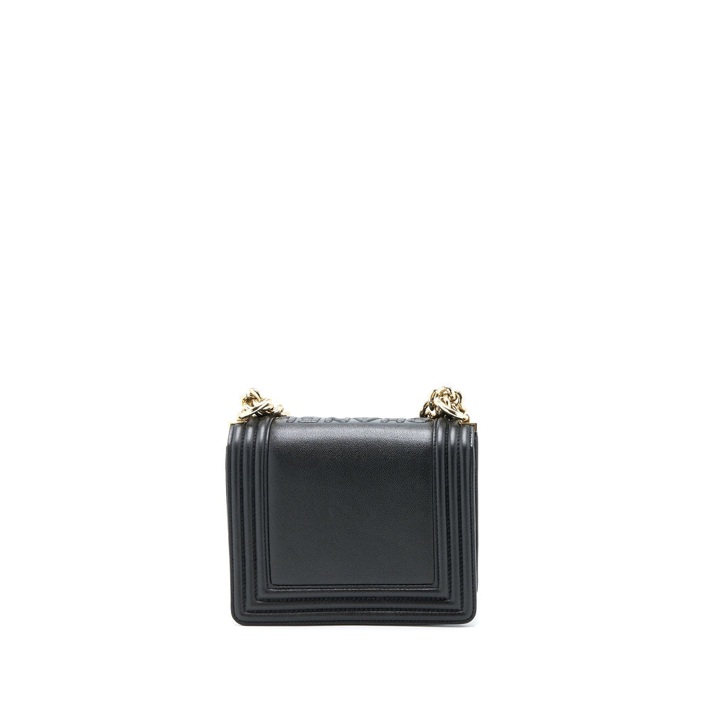 CHANEL MINI BOY BAG CALFSKIN BLACK LGHW (MICROCHIP)