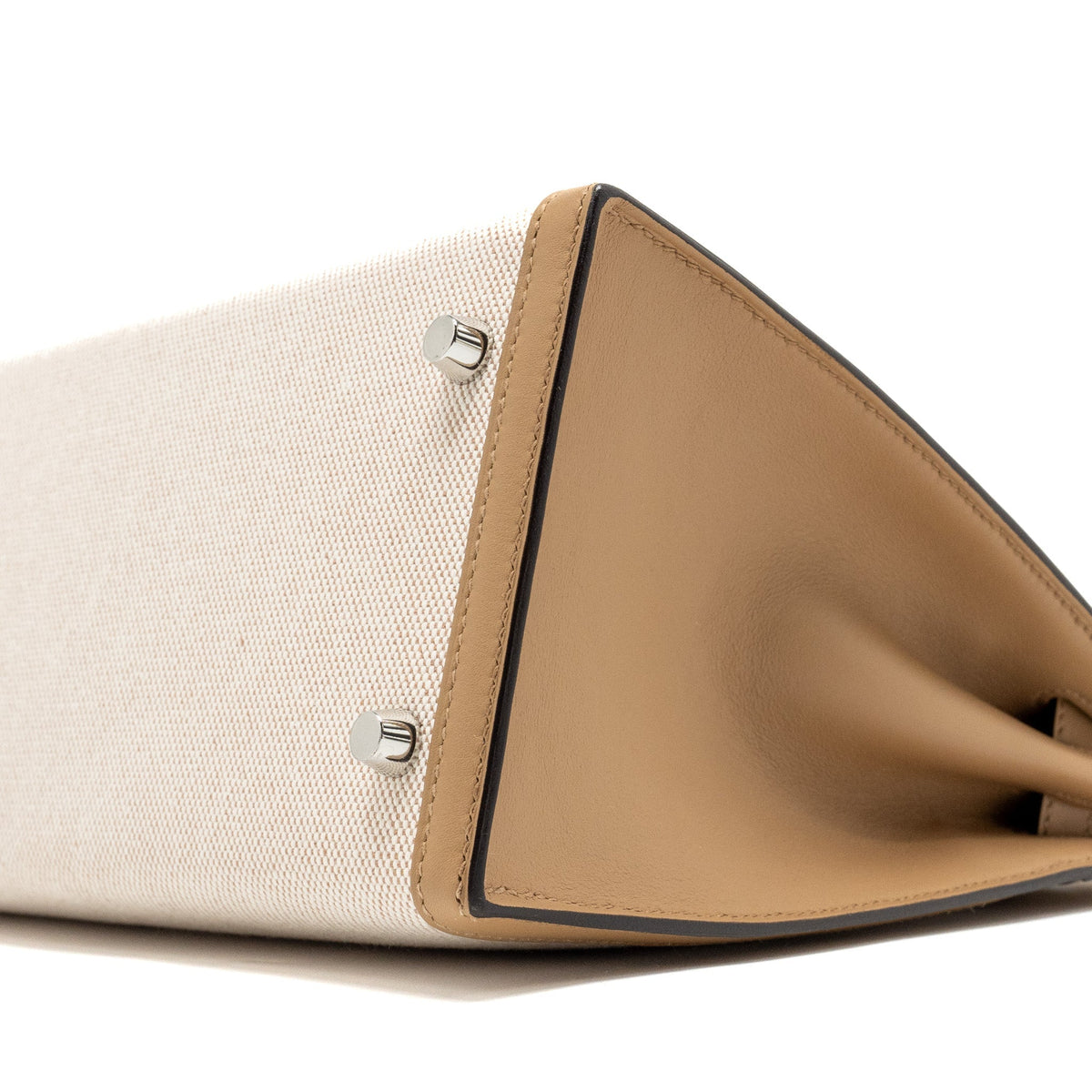 Hermes Kelly 28 Swift/Canvas Chai SHW
