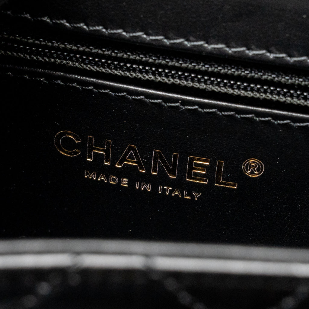 CHANEL MINI KELLY SHOPPING TOTE BAG CALFSKIN BLACK GHW (MICROCHIP)