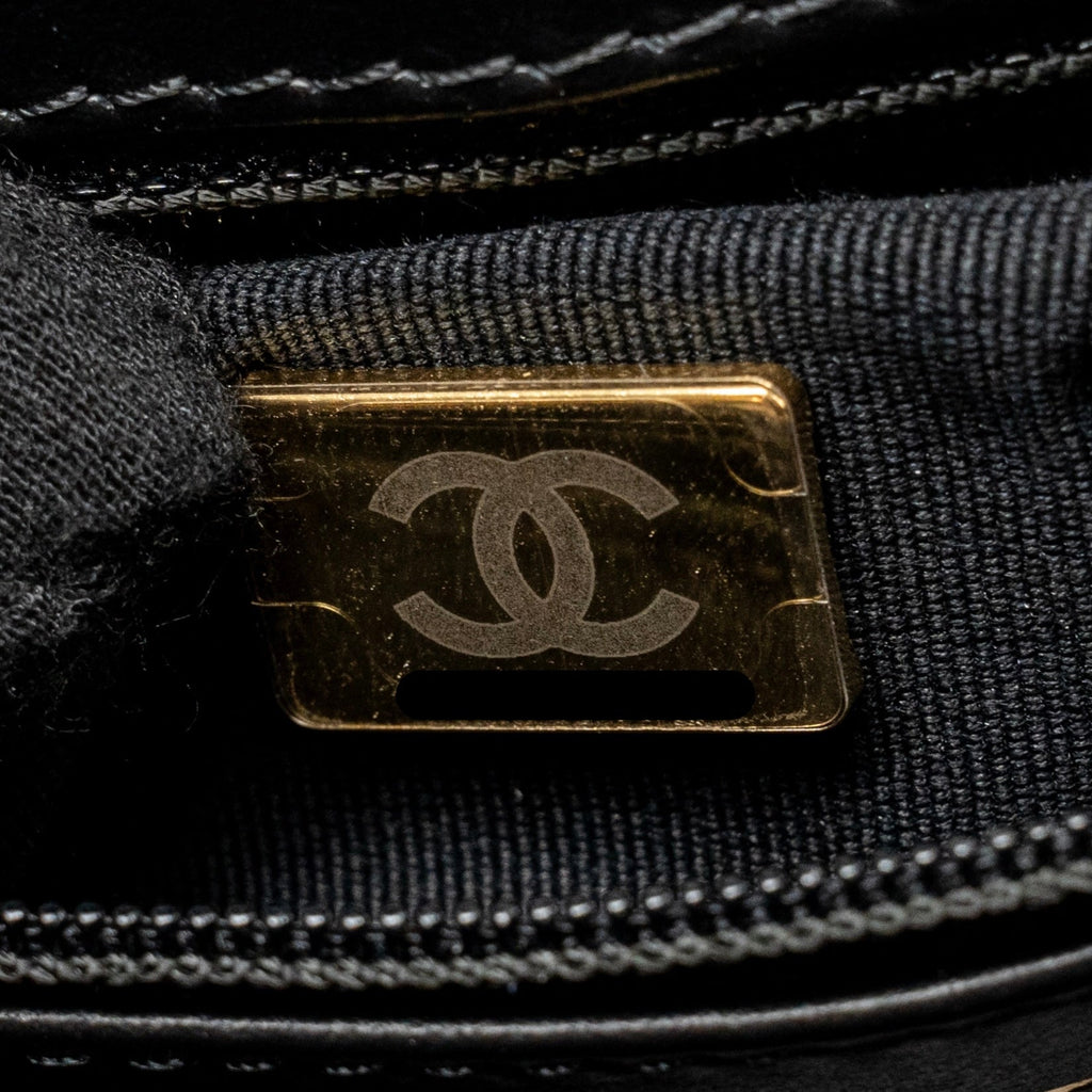 CHANEL MINI KELLY SHOPPING TOTE BAG CALFSKIN BLACK GHW (MICROCHIP)
