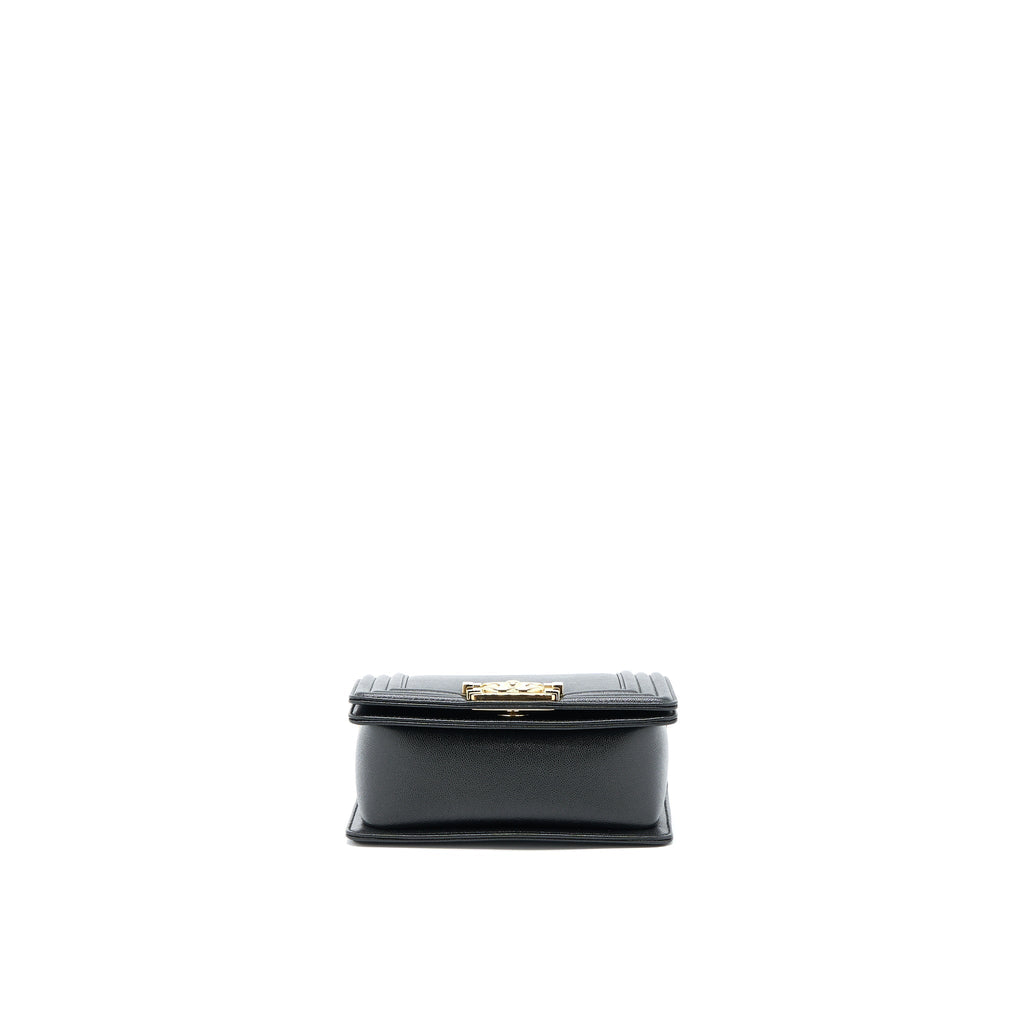 CHANEL MINI BOY BAG CALFSKIN BLACK LGHW (MICROCHIP)