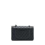 CHANEL SMALL CLASSIC DOUBLE FLAP BAG CAVIAR BLACK SHW (MICROCHIP)