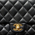 CHANEL MEDIUM CLASSIC FLAP BAG LAMBSKIN BLACK GHW