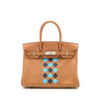 HERMES BIRKIN 30 TRESSAGE SWIFT/EPSOM GOLD/BLEU INDIGO/BLEU NORD SHW