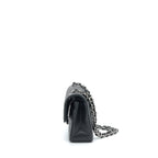 CHANEL SMALL CLASSIC DOUBLE FLAP BAG CAVIAR BLACK SHW (MICROCHIP)