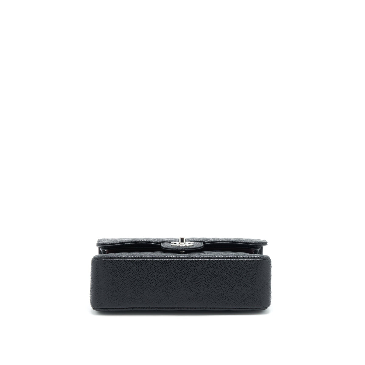 CHANEL SMALL CLASSIC DOUBLE FLAP BAG CAVIAR BLACK SHW (MICROCHIP)