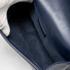 CHANEL 20B MEDIUM BOY BAG WITH TOP HANDLE CALFSKIN NAVY GHW