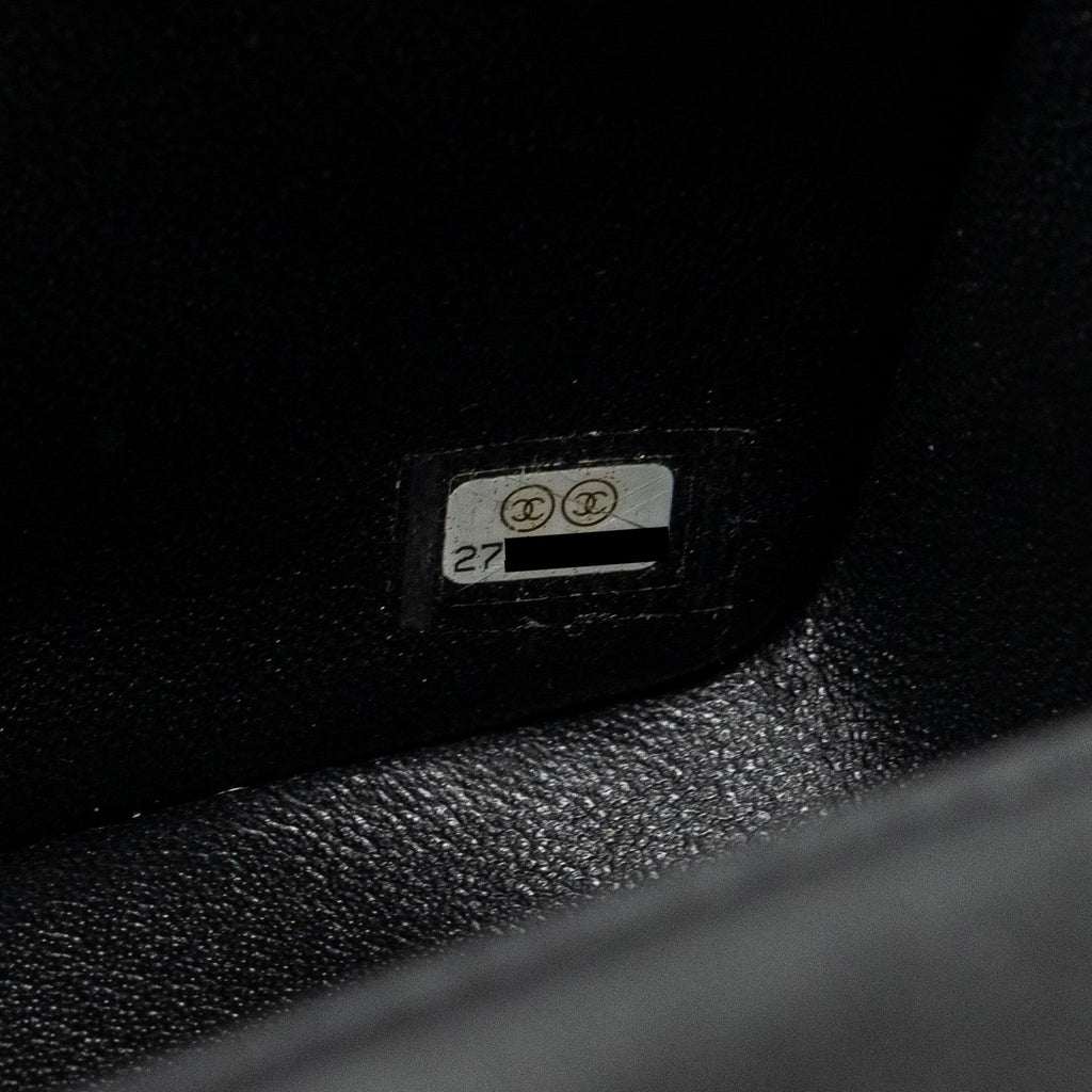 CHANEL CLASSIC MINI SQUARE FLAP BAG LAMBSKIN BLACK BRUSHED GHW
