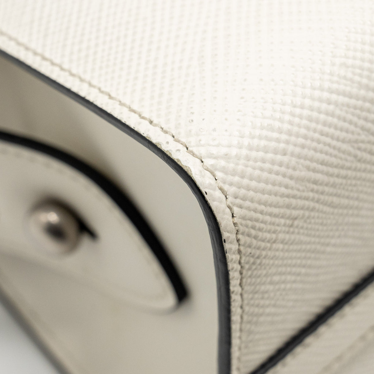 PRADA SAFFIANO MONOCHROME BAG WHITE SHW