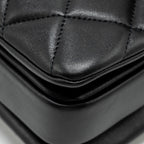 CHANEL TOP HANDLE TRENDY CC FLAP BAG LAMBSKIN BLACK LGHW