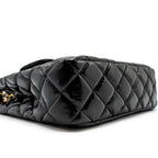 CHANEL 23C HOBO BAG SHINY CALFSKIN BLACK BRUSHED GHW (MICROCHIP)