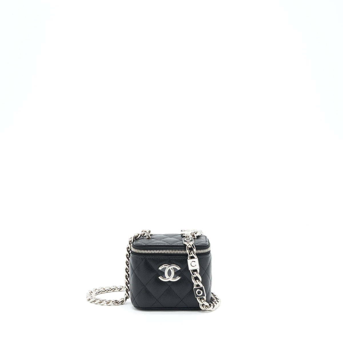 CHANEL 22S MINI VANITY WITH COCO GIANT CHAIN CAVIAR BLACK SHW