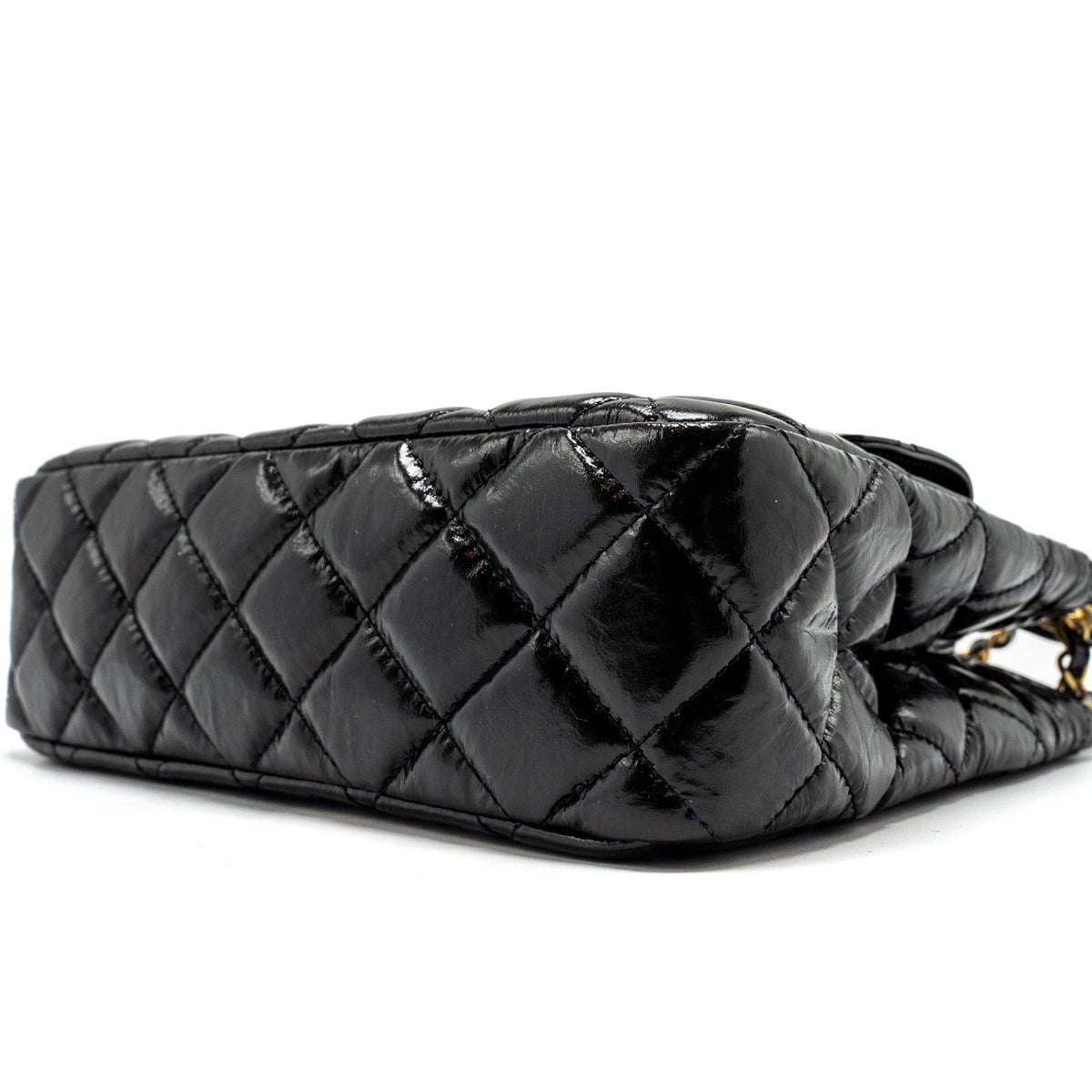 CHANEL 23C HOBO BAG SHINY CALFSKIN BLACK BRUSHED GHW (MICROCHIP)