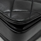 CHANEL TOP HANDLE TRENDY CC FLAP BAG LAMBSKIN BLACK LGHW