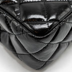 CHANEL 23C HOBO BAG SHINY CALFSKIN BLACK BRUSHED GHW (MICROCHIP)