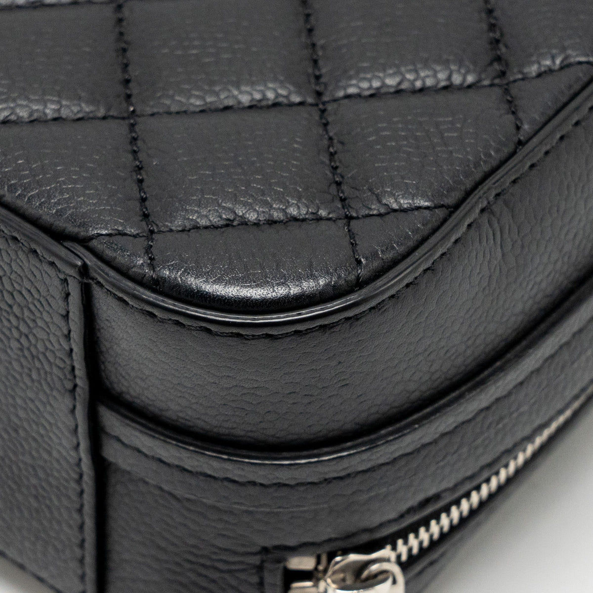 CHANEL QUILTED MINI VANITY BAG CAVIAR BLACK SHW