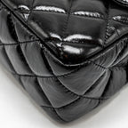 CHANEL 23C HOBO BAG SHINY CALFSKIN BLACK BRUSHED GHW (MICROCHIP)