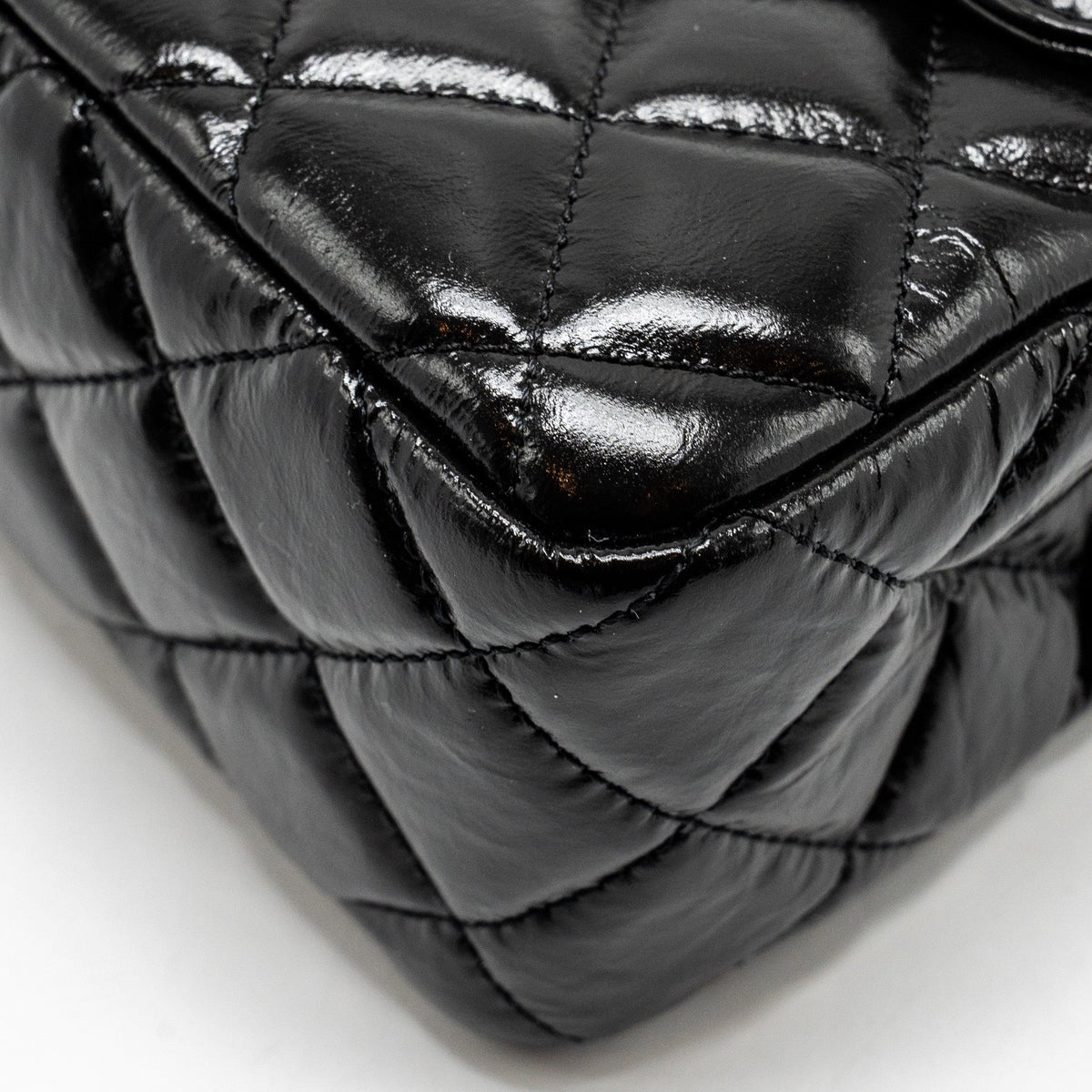 CHANEL 23C HOBO BAG SHINY CALFSKIN BLACK BRUSHED GHW (MICROCHIP)