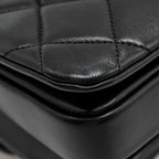 CHANEL TOP HANDLE TRENDY CC FLAP BAG LAMBSKIN BLACK LGHW