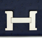 Hermes Constance 24 Ostrich Bleu Iris SHW