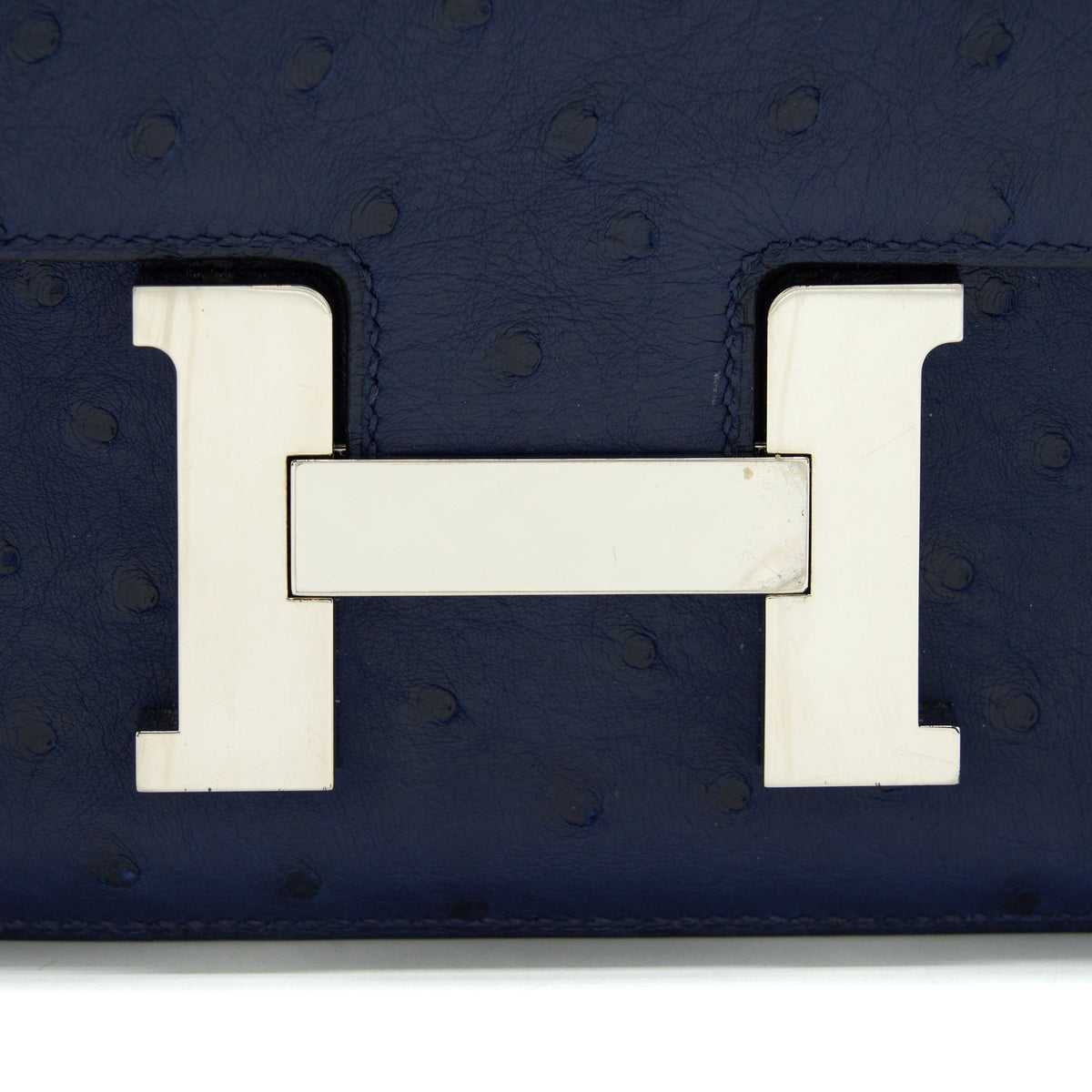 Hermes Constance 24 Ostrich Bleu Iris SHW