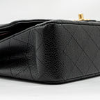 CHANEL MEDIUM CLASSIC DOUBLE FLAP BAG CAVIAR BLACK GHW (MICROCHIP)