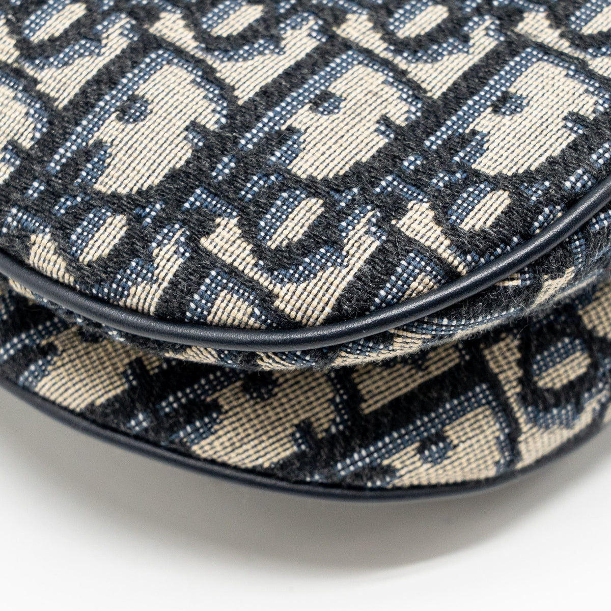 DIOR MINI SADDLE BAG BLUE OBLIQUE JACQUARD CANVAS GHW
