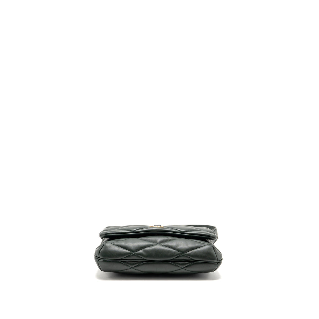 Saint Laurent/YSL Le 57 Hobo Bag Lambskin Dark Green GHW