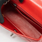 CHANEL MINI RECTANGULAR FLAP BAG CAVIAR RED RUTHENIUM HARDWARE