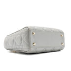 DIOR MINI LADY DIOR LAMBSKIN LIGHT GREY LGHW