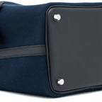 HERMES PICOTIN CARGO 18 LOCK BAG SWIFT AND TOILE CANVAS BLUE MARINE /BLACK SHW