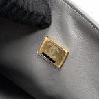CHANEL 22A SMALL CLASSIC DOUBLE FLAP BAG LAMBSKIN GREY LGHW(MICROCHIP)