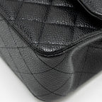 CHANEL MEDIUM CLASSIC DOUBLE FLAP BAG CAVIAR BLACK GHW (MICROCHIP)