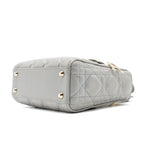 DIOR MINI LADY DIOR LAMBSKIN LIGHT GREY LGHW