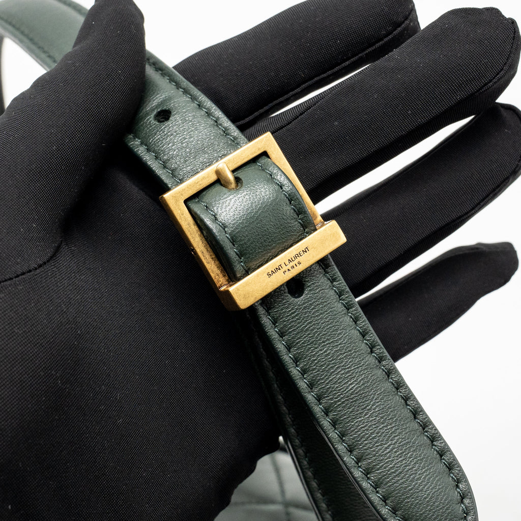 Saint Laurent/YSL Le 57 Hobo Bag Lambskin Dark Green GHW