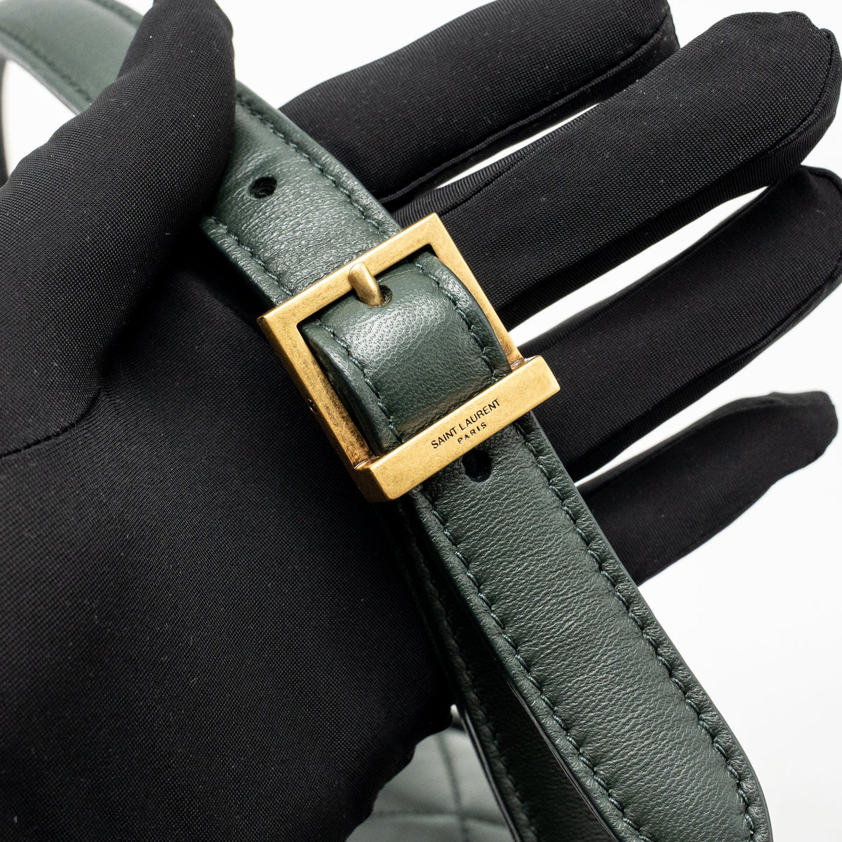 Saint Laurent/YSL Le 57 Hobo Bag Lambskin Dark Green GHW