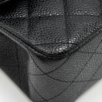 CHANEL MEDIUM CLASSIC DOUBLE FLAP BAG CAVIAR BLACK GHW (MICROCHIP)